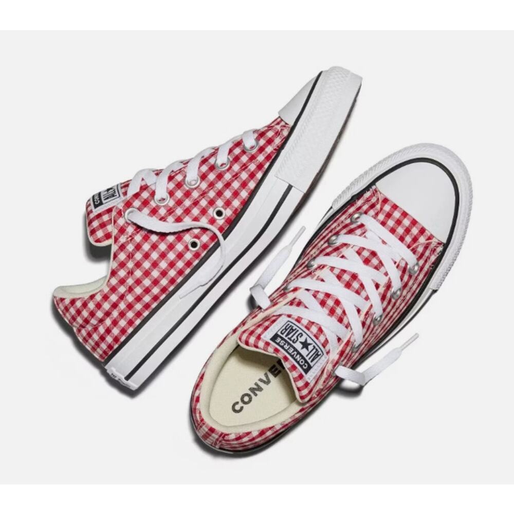 Converse CTAS Street Oxfords Low Tops Gingham Size 9 Red White NWT - Picture 4 of 10